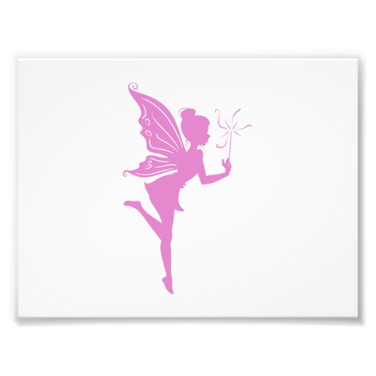 美しい少女の妖精のシルエット フォトプリント (正面)