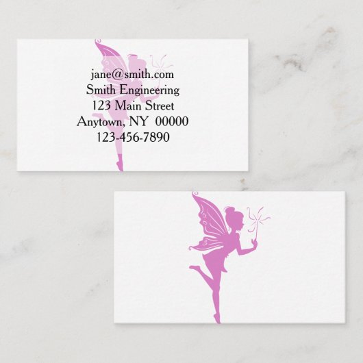 美しい少女の妖精のシルエット 名刺 (正面/裏面)