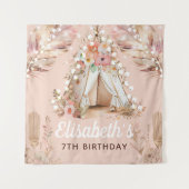 美しい少女の誕生日ボヘミアンパーソナライズド タペストリー (正面)