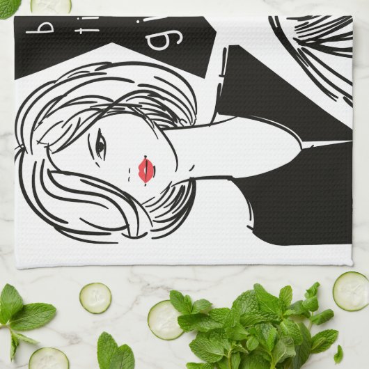 美しい少女 キッチンタオル (折り畳み)