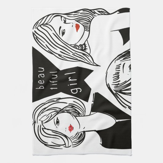 美しい少女 キッチンタオル (縦)