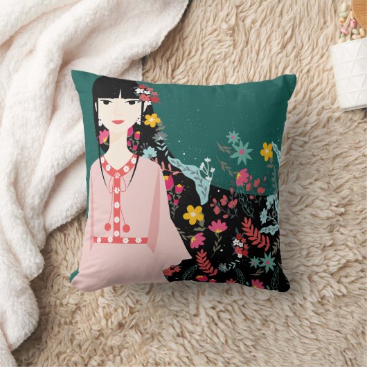 美しい少女 クッション (ブランケット)