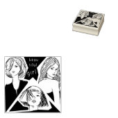 美しい少女 ラバースタンプ (押印)