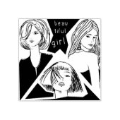 美しい少女 ラバースタンプ (インプリント)