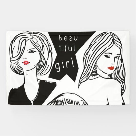 美しい少女 横断幕 (横)