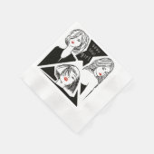 美しい少女 縁ありカクテルナプキン (角)