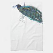 美しい尾羽を持つ青い孔雀 キッチンタオル (縦)