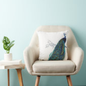 美しい尾羽を持つ青い孔雀 クッション (椅子)