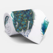 美しい尾羽を持つ青い孔雀 ネクタイ (ロール)