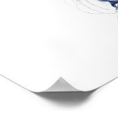 美しい尾羽を持つ青い孔雀 ポスター (角)