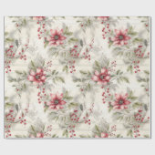 美しい居心地の良いクリスマスタータンチェックフローラ ラッピングペーパー (フラット)