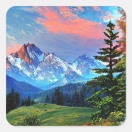 美しい山々 スクエアシール
