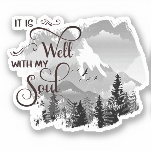 美しい山です シール (正面)