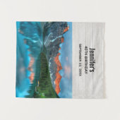 美しい山と湖の写真の誕生日 タペストリー (正面(横))