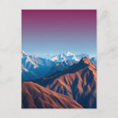 美しい山と紫の空 ポストカード (正面)