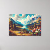 美しい山と魔法の川 キャンバスプリント (正面)