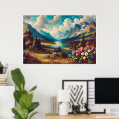 美しい山と魔法の川 ポスター (ホームオフィス)