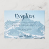 美しい山の写真ウェディングレセプション エンクロージャーカード (正面)