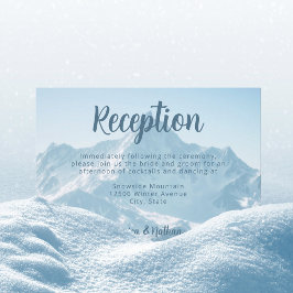 美しい山の写真ウェディングレセプション エンクロージャーカード