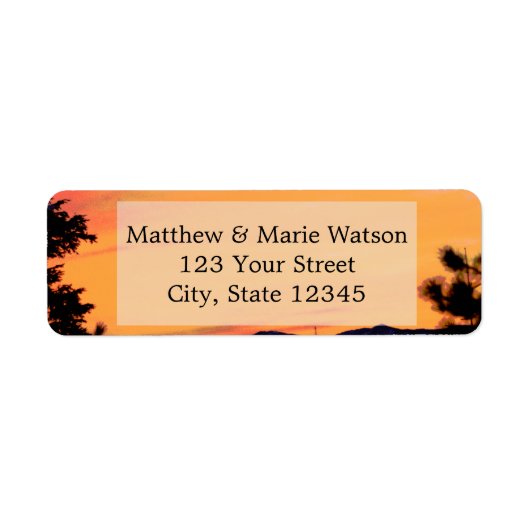 美しい山の夕焼け ラベル (正面)