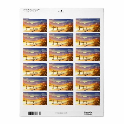 美しい山の景色 ラベル (フルシート)