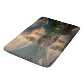 美しい山の湖の夕べ写真 バスマット (アングル)