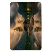 美しい山の湖の夕べ写真 マグネット (縦)