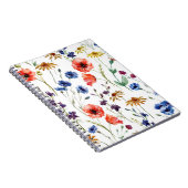 美しい山の花、水の色、ケシ、とうもろこし花 ノートブック (右側)