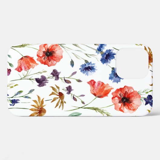 美しい山の花、水の色、ケシ、とうもろこし花 Case-Mate iPhoneケース (裏面 (横))