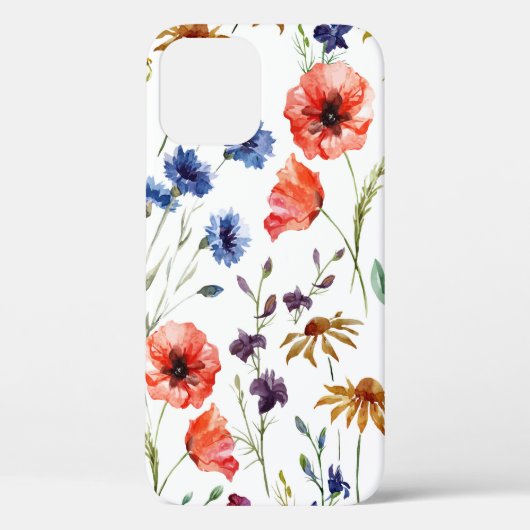 美しい山の花、水の色、ケシ、とうもろこし花 Case-Mate iPhoneケース (裏面)