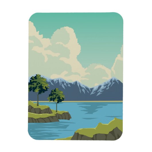 美しい山の風景 マグネット (縦)