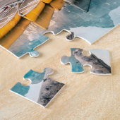 美しい山カヌー湖の風景 ジグソーパズル (側面)