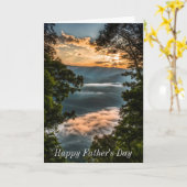 美しい山キリスト教の父の日 カード (黄色い花)