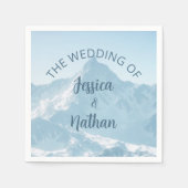 美しい山写真冬の結婚式 スタンダードカクテルナプキン (正面)