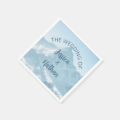 美しい山写真冬の結婚式 スタンダードカクテルナプキン (角)