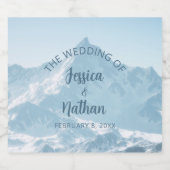美しい山写真冬の結婚式 スパークリングワインラベル (シングルラベル)