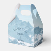 美しい山写真冬の結婚式 フェイバーボックス (正面サイド)