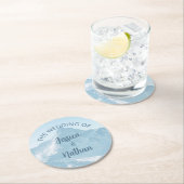 美しい山写真冬の結婚式 ラウンドペーパーコースター (インサイチュ)