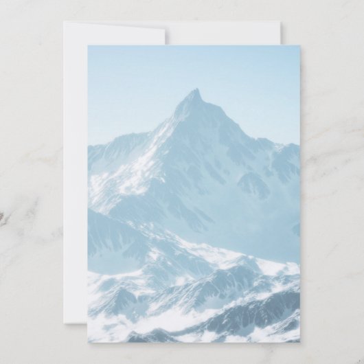 美しい山写真冬の結婚式 招待状 (裏面)