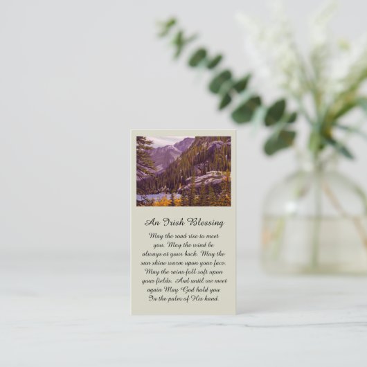 美しい山湖の同情カード 名刺 (スタンド正面)