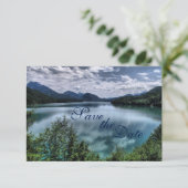 美しい山湖の結婚式 Save the Dateカード セーブザデート (スタンド正面)