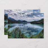 美しい山湖の結婚式 Save the Dateカード セーブザデート (正面/裏面)