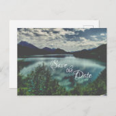 美しい山湖の結婚式 Save the Date 案内ポストカード (正面/裏面)