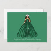 美しい山羊座の女神ファッションイラスト ポストカード (正面/裏面)