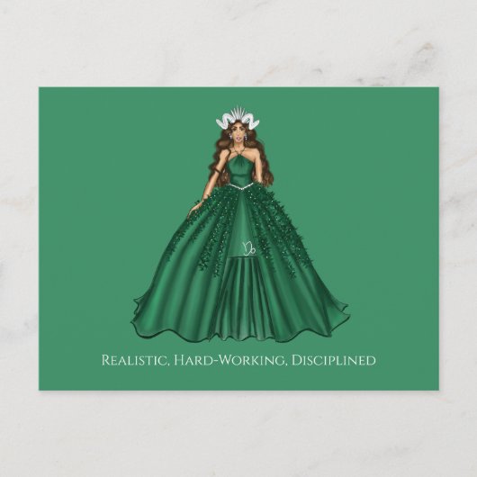 美しい山羊座の女神ファッションイラスト ポストカード (正面)