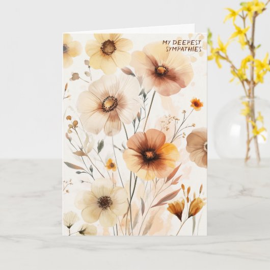 美しい山花あなたの損失を申し訳なく カード (黄色い花)