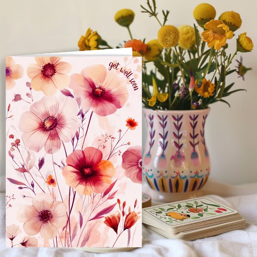 美しい山花が咲き誇る カード