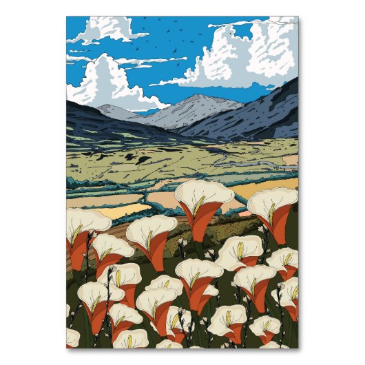 美しい山花牧草地の風景 テーブルナンバー (正面)