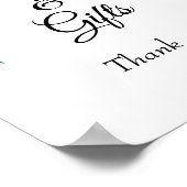 美しい山花結婚のカードのギフトサイン ポスター (角)