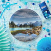 美しい山草原の景色の紙皿 ペーパープレート (パーティー)